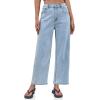 imageCicy Bell Womens Baggy Horseshoe Jeans Boyfriend Wide Leg Vintage Mid Rise Cropped Denim PantsLight Blue