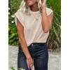 imageCicy Bell Womens Cap Sleeve Tank Tops Boat Neck Loose Fit Tshirts Summer Casual Basic Tee ShirtsBeige