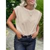 imageCicy Bell Womens Cap Sleeve Tank Tops Boat Neck Loose Fit Tshirts Summer Casual Basic Tee ShirtsBeige