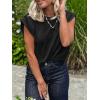 imageCicy Bell Womens Cap Sleeve Tank Tops Boat Neck Loose Fit Tshirts Summer Casual Basic Tee ShirtsBlack
