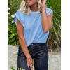 imageCicy Bell Womens Cap Sleeve Tank Tops Boat Neck Loose Fit Tshirts Summer Casual Basic Tee ShirtsBlue
