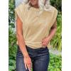 imageCicy Bell Womens Cap Sleeve Tank Tops Boat Neck Loose Fit Tshirts Summer Casual Basic Tee ShirtsKhaki