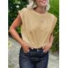 imageCicy Bell Womens Cap Sleeve Tank Tops Boat Neck Loose Fit Tshirts Summer Casual Basic Tee ShirtsKhaki