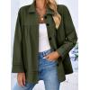 imageCicy Bell Womens Oversized Casual Jackets Lightweight Pleated Babydoll Shackets Cotton Button Down CoatsArmy Green