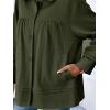 imageCicy Bell Womens Oversized Casual Jackets Lightweight Pleated Babydoll Shackets Cotton Button Down CoatsArmy Green