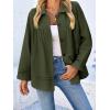 imageCicy Bell Womens Oversized Casual Jackets Lightweight Pleated Babydoll Shackets Cotton Button Down CoatsArmy Green