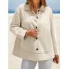 imageCicy Bell Womens Oversized Casual Jackets Lightweight Pleated Babydoll Shackets Cotton Button Down CoatsBeige