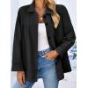 imageCicy Bell Womens Oversized Casual Jackets Lightweight Pleated Babydoll Shackets Cotton Button Down CoatsBlack