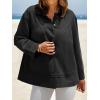 imageCicy Bell Womens Oversized Casual Jackets Lightweight Pleated Babydoll Shackets Cotton Button Down CoatsBlack