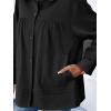 imageCicy Bell Womens Oversized Casual Jackets Lightweight Pleated Babydoll Shackets Cotton Button Down CoatsBlack