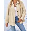 imageCicy Bell Womens Oversized Casual Jackets Lightweight Pleated Babydoll Shackets Cotton Button Down CoatsLight Khaki