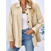 imageCicy Bell Womens Oversized Casual Jackets Lightweight Pleated Babydoll Shackets Cotton Button Down CoatsLight Khaki