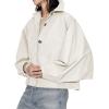 imageCicy Bell Womens Oversized Cropped Trench Coats Batwing Sleeve Trendy Casual Jackets Button Up OuterwearApricot