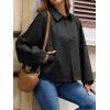 imageCicy Bell Womens Oversized Cropped Trench Coats Batwing Sleeve Trendy Casual Jackets Button Up OuterwearBlack