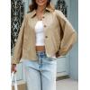 imageCicy Bell Womens Oversized Cropped Trench Coats Batwing Sleeve Trendy Casual Jackets Button Up OuterwearKhaki