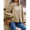 imageCicy Bell Womens Oversized Cropped Trench Coats Batwing Sleeve Trendy Casual Jackets Button Up OuterwearKhaki