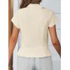 imageCicy Bell Womens Short Sleeve Button Down Shirts Pleated Slim Fit Summer Dressy Casual BlousesBeige