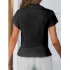 imageCicy Bell Womens Short Sleeve Button Down Shirts Pleated Slim Fit Summer Dressy Casual BlousesBlack