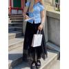 imageCicy Bell Womens Short Sleeve Button Down Shirts Pleated Slim Fit Summer Dressy Casual BlousesSky Blue