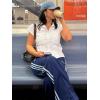 imageCicy Bell Womens Short Sleeve Button Down Shirts Pleated Slim Fit Summer Dressy Casual BlousesWhite