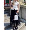 imageCicy Bell Womens Short Sleeve Button Down Shirts Pleated Slim Fit Summer Dressy Casual BlousesWhite