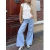 imageCicy Bell Womens Short Sleeve Button Down Shirts Pleated Slim Fit Summer Dressy Casual BlousesWhite