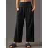 imageCicy Bell Womens Smocked Barrel Jeans Casual Trendy High Waisted Baggy Pull On Denim PantsBlack