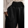 imageCicy Bell Womens Smocked Barrel Jeans Casual Trendy High Waisted Baggy Pull On Denim PantsBlack
