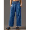 imageCicy Bell Womens Smocked Barrel Jeans Casual Trendy High Waisted Baggy Pull On Denim PantsBlue