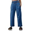 imageCicy Bell Womens Smocked Barrel Jeans Casual Trendy High Waisted Baggy Pull On Denim PantsBlue
