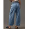 imageCicy Bell Womens Smocked Barrel Jeans Casual Trendy High Waisted Baggy Pull On Denim PantsLight Blue