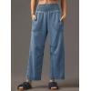 imageCicy Bell Womens Smocked Barrel Jeans Casual Trendy High Waisted Baggy Pull On Denim PantsLight Blue