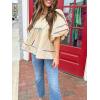 imageCicy Bell Womens Summer Babydoll Tops V Neck Short Lantern Sleeve Shirts Cute Loose Fit Peplum Flowy BlousesBeige