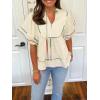 imageCicy Bell Womens Summer Babydoll Tops V Neck Short Lantern Sleeve Shirts Cute Loose Fit Peplum Flowy BlousesBeige