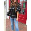 imageCicy Bell Womens Summer Babydoll Tops V Neck Short Lantern Sleeve Shirts Cute Loose Fit Peplum Flowy BlousesBlack