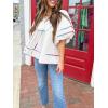 imageCicy Bell Womens Summer Babydoll Tops V Neck Short Lantern Sleeve Shirts Cute Loose Fit Peplum Flowy BlousesWhite