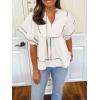 imageCicy Bell Womens Summer Babydoll Tops V Neck Short Lantern Sleeve Shirts Cute Loose Fit Peplum Flowy BlousesWhite