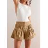 imageCicy Bell Womens Summer Flowy Jean Shorts Button Up High Waisted Wide Leg Denim Skort with PocketsBeige