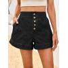 imageCicy Bell Womens Summer Flowy Jean Shorts Button Up High Waisted Wide Leg Denim Skort with PocketsBlack