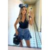 imageCicy Bell Womens Summer Flowy Jean Shorts Button Up High Waisted Wide Leg Denim Skort with PocketsBlue