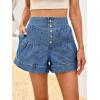 imageCicy Bell Womens Summer Flowy Jean Shorts Button Up High Waisted Wide Leg Denim Skort with PocketsBlue