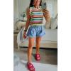 imageCicy Bell Womens Summer Flowy Jean Shorts Button Up High Waisted Wide Leg Denim Skort with PocketsLight Blue