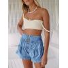 imageCicy Bell Womens Summer Flowy Jean Shorts Button Up High Waisted Wide Leg Denim Skort with PocketsLight Blue