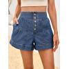 imageCicy Bell Womens Summer Flowy Jean Shorts Button Up High Waisted Wide Leg Denim Skort with PocketsNavy Blue