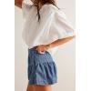 imageCicy Bell Womens Summer Flowy Jean Shorts Button Up High Waisted Wide Leg Denim Skort with PocketsNavy Blue