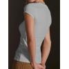 imageCicy Bell Womens Summer Scoop Neck T Shirts Cap Sleeve Ribbed Casual Tees Slim Fit Basic TopsGrey