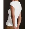 imageCicy Bell Womens Summer Scoop Neck T Shirts Cap Sleeve Ribbed Casual Tees Slim Fit Basic TopsWhite