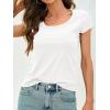 imageCicy Bell Womens Summer Scoop Neck T Shirts Cap Sleeve Ribbed Casual Tees Slim Fit Basic TopsWhite