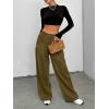imageCicy Bell Womens Wide Leg Pleated Jeans Boyfriend Baggy Stretchy High Waisted Trendy Denim Pants with PocketsArmy Green