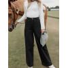 imageCicy Bell Womens Wide Leg Pleated Jeans Boyfriend Baggy Stretchy High Waisted Trendy Denim Pants with PocketsBlack
